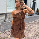 Dame minikjole med asymmetrisk skulderrem