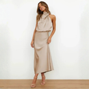 Kvindekjole med Off Shoulder og Langt Design
