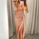 Zella - Off-shoulder høj talje festkjole