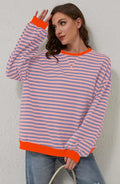 Sophia - Overdimensioneret stribet sweater med rund hals og
