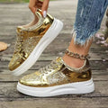 Nova - Glitrende sneakers med chunky sål og polstret
