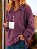 ClassicCharm - Langærmet vintage sweatshirt med knapper
