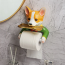 Rollover - Toiletpapirholder med hundedesign & hylde