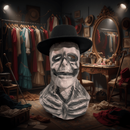 Realistisk Skeletmaske med Hat til Halloween