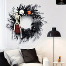 Halloween Wreath with Skeleton and Pumpkin Decor