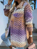 Lana - Dame cardigan med hæklede detaljer og lommer