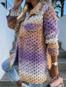 Lana - Dame cardigan med hæklede detaljer og lommer