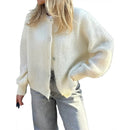 Sorella - Dame oversized cardigan med knapper og lange ærmer