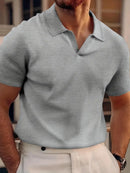 Michael - Chic Kortærmet Poloshirt Med V-Hals
