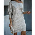 Alana - Glitrende off-shoulder kjole med sequin-detaljer