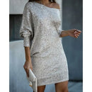 Alana - Glitrende off-shoulder kjole med sequin-detaljer