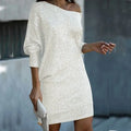 Alana - Glitrende off-shoulder kjole med sequin-detaljer
