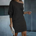 Alana - Glitrende off-shoulder kjole med sequin-detaljer