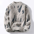 Stilfuld, printet sweater med lange ærmer og rund