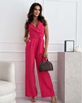 Ondine - Elegant ærmeløs jumpsuit med bælte
