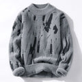 Stilfuld, printet sweater med lange ærmer og rund