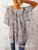 Tracy elegant bluse med blomsterprint
