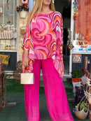 SpringBreeze - Farverigt chiffon sæt i to dele