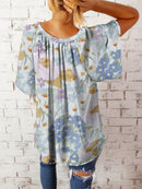 Tracy elegant bluse med blomsterprint