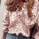 Isla – Stilfuld bluse med flæser og V-hals