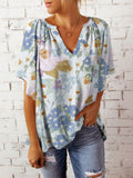 Tracy elegant bluse med blomsterprint