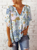 Tracy elegant bluse med blomsterprint