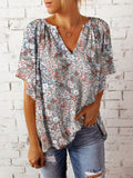 Tracy elegant bluse med blomsterprint