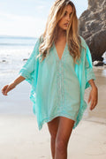 Solaya Boho Chic coverup med V-hals og flagrende ærmer