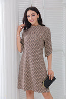 Amara - Elegant Minikjole Med Geometrisk Print Amara