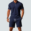 Mænds 2-dels Polo T-shirt og Shorts Sæt