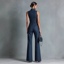 Dame udenærmet vidde jumpsuit
