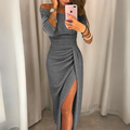 Zella - Off-shoulder høj talje festkjole