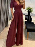 Abigail - Elegant jumpsuit med vide ben og V-hals
