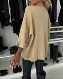 Lily – Oversized sweater med rund hals og dekorative knapper