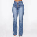 Ava - Moderne højtaljede jeans med knapper foran og slim