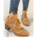 Linda – Trendy blokhælsko med udskæring og rund snude