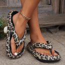 Dame slippers med leopardmønster