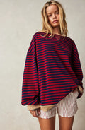 Sophia - Overdimensioneret stribet sweater med rund hals og