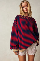 Sophia - Overdimensioneret stribet sweater med rund hals og