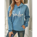 Angela oversized hættetrøje med Smile-grafik og afslappet