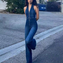 Hedda - Afslappet jumpsuit med V-hals og høj talje