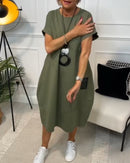 Faye - Casual ærmeløs kjole med stor sidelomme