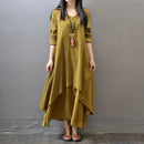 Tara Boheme Button Front Langærmet Maxikjole