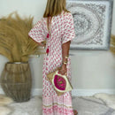 Kvinders Maxi Kjole V-Hals med Tassel Detalje