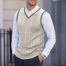 Herre Ribbet Vest med V-Hals