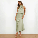 Kvindekjole med Off Shoulder og Langt Design
