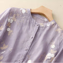 Mila - Blomsterbluse med broderi og blondedetaljer