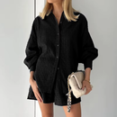 Dame sæt med puff-ærmer og shorts