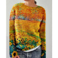 Nancy - Stilfuld blomsterprintet sweater med lange ærmer og