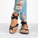 Dame flade sandaler med justerbare spænderemme